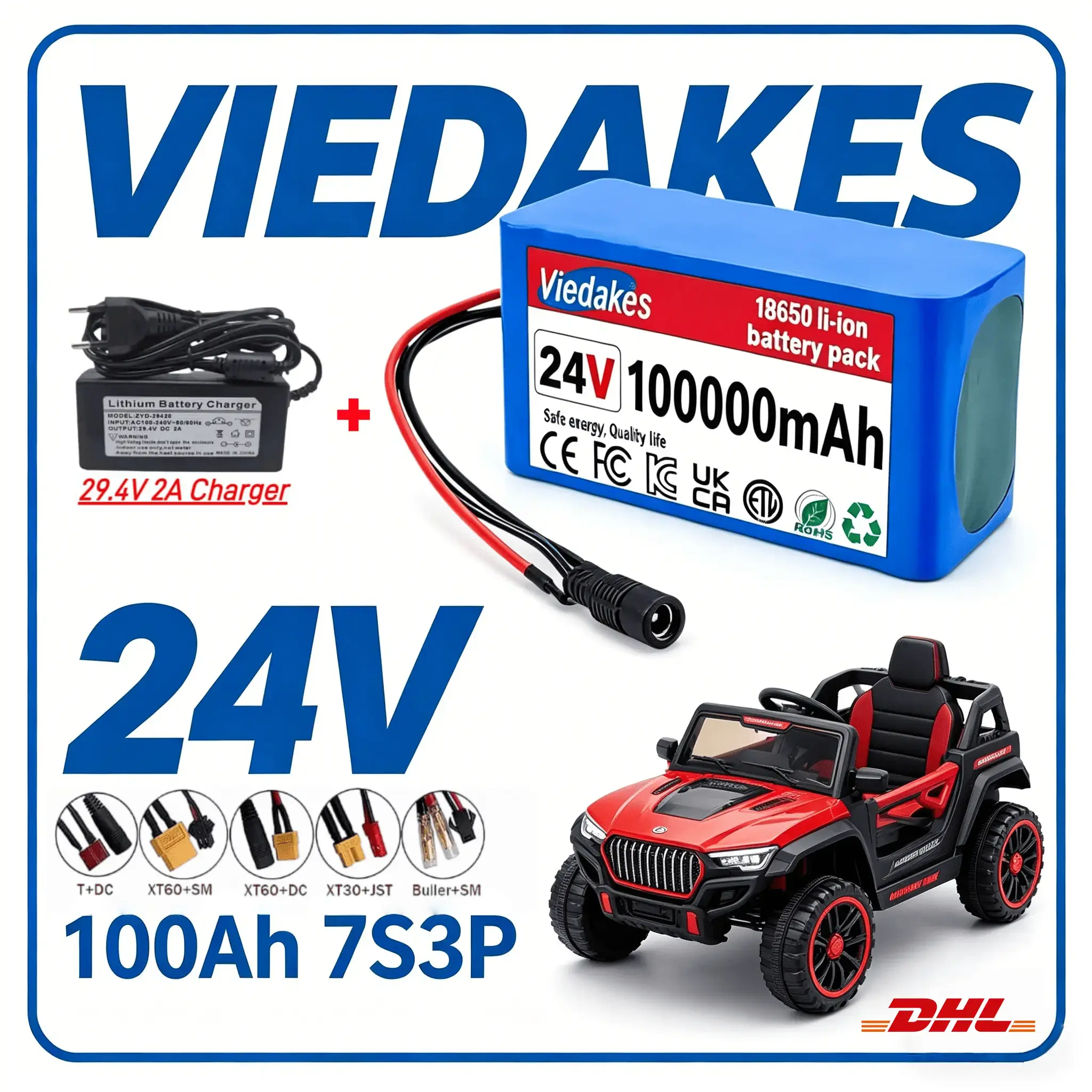 Kids Ride On Suitcase Scooter - ✈️✈️VIEDAKES 24V 40Ah 7S3P Battery Pack