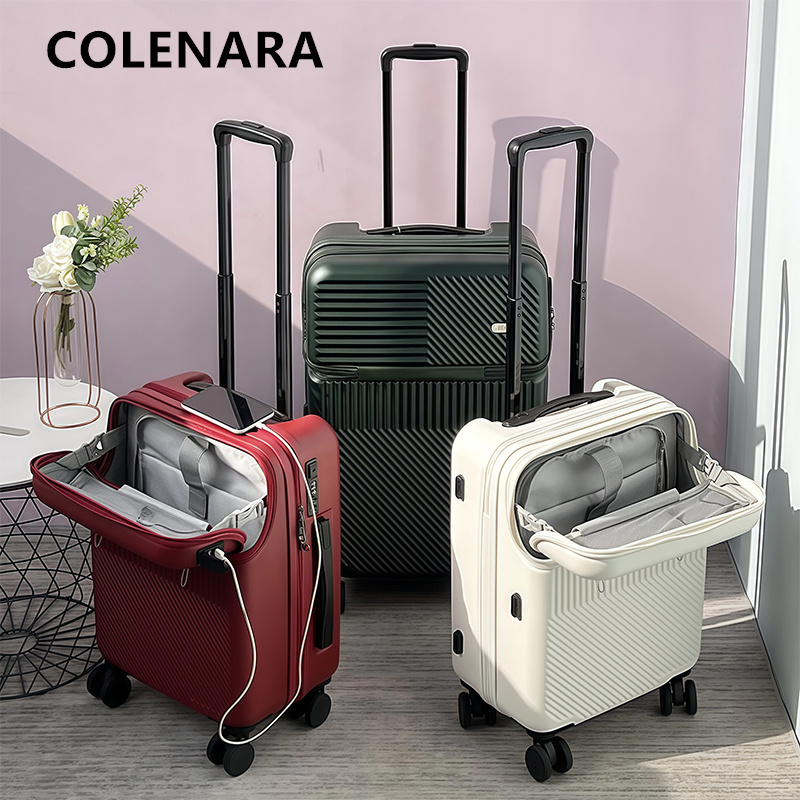 COLENARA Charging Luggage Fron - Front Opening Laptop Luggage 24 Inch 评论和价格
