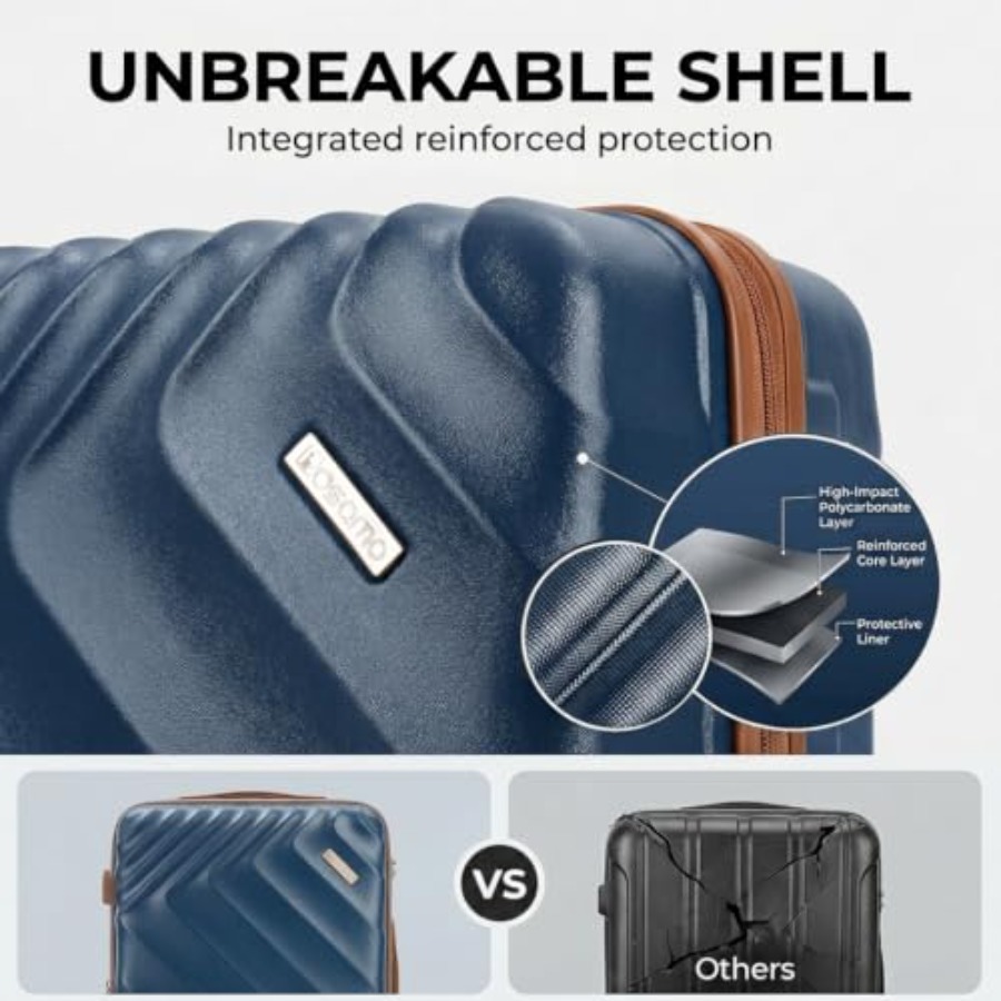 5-Piece Hard Shell Expandable  - Expandable Hard Shell Luggage Set 评论和价格