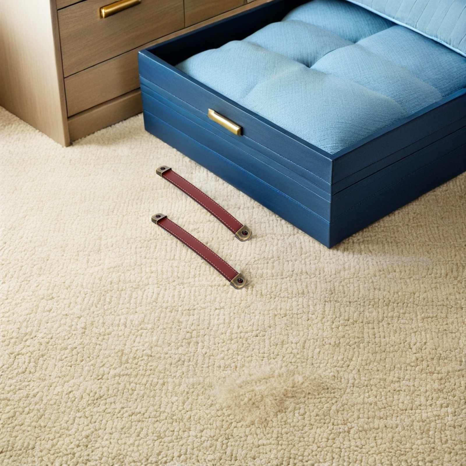 2Pcs Retro PU Cabinet Pull Han - Retro Vintage Trunk Suitcase 评论和价格