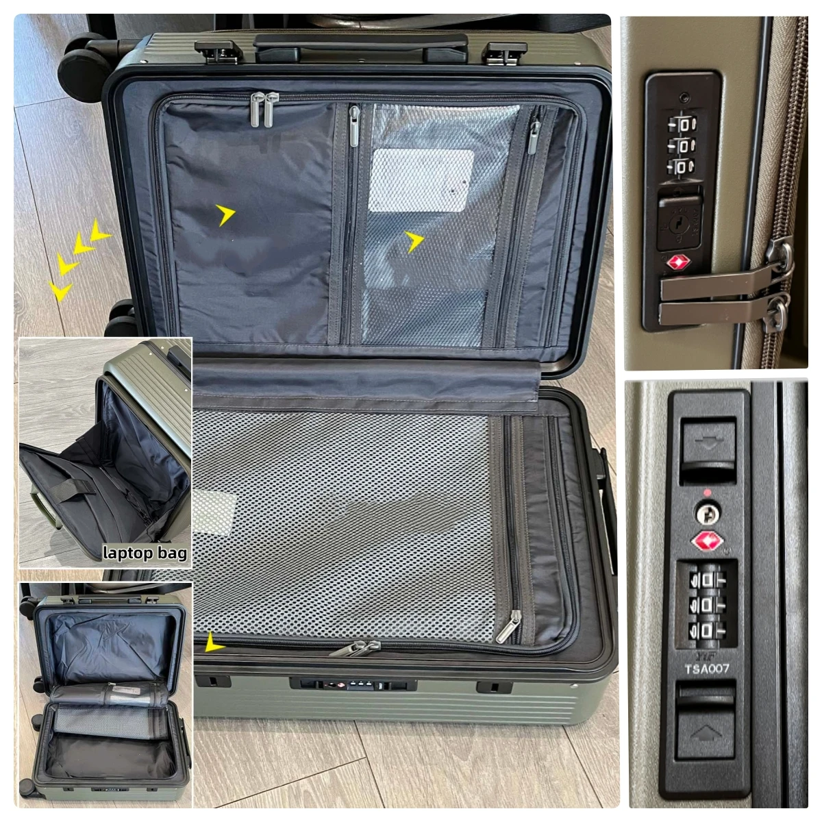 2-in-1 Suitcase Detachable Bac - Aluminum Frame Carry On Luggage 评论和价格