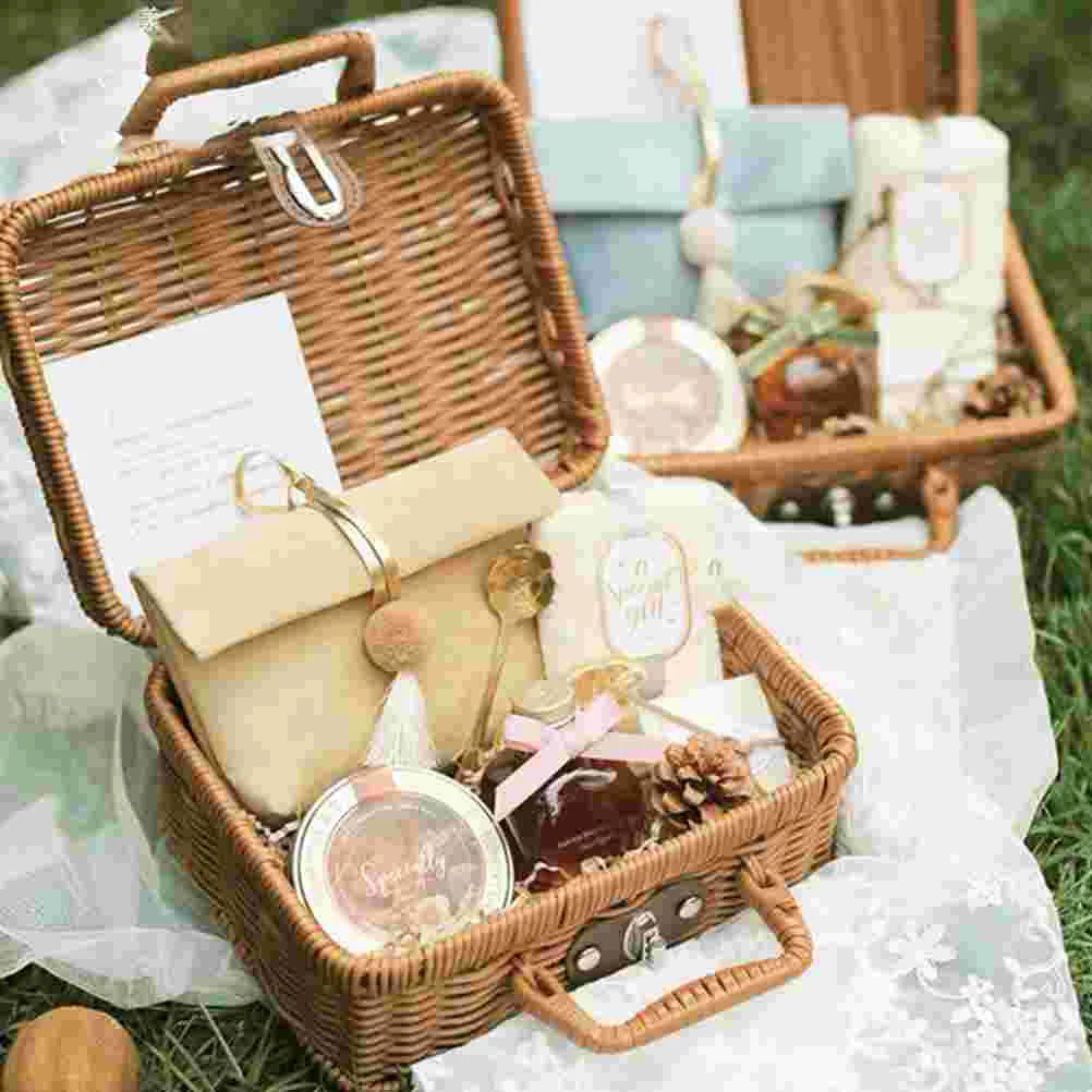 Basket Rattan Wicker Suitcase  - Retro Vintage Trunk Suitcase 评论和价格