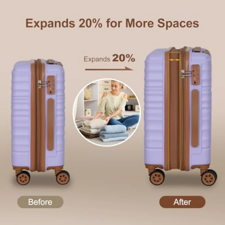 3-Piece Expandable Luggage Set - Expandable Hard Shell Luggage Set 评论和价格