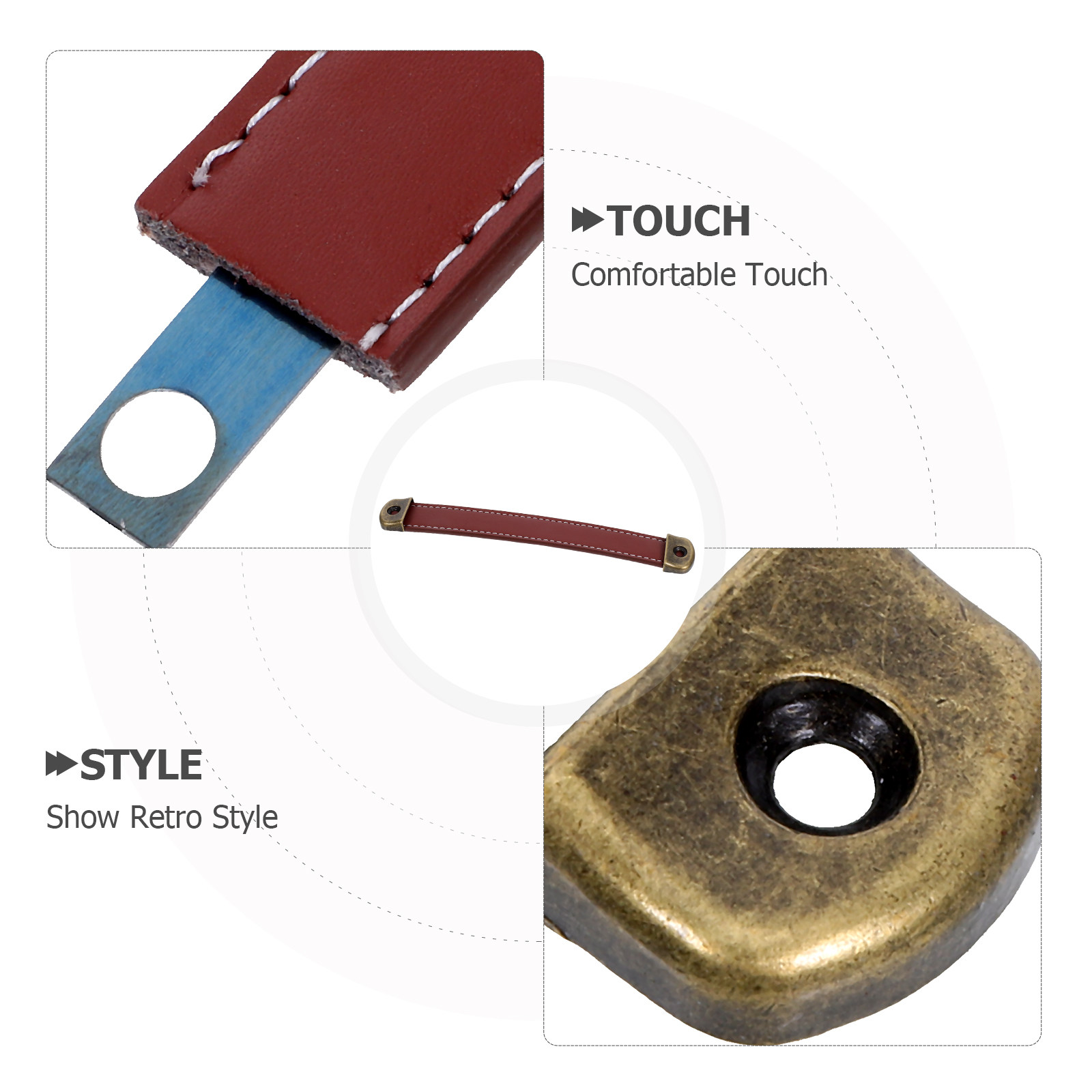 2Pcs Retro PU Furniture Handle - Retro Vintage Trunk Suitcase 评论和价格